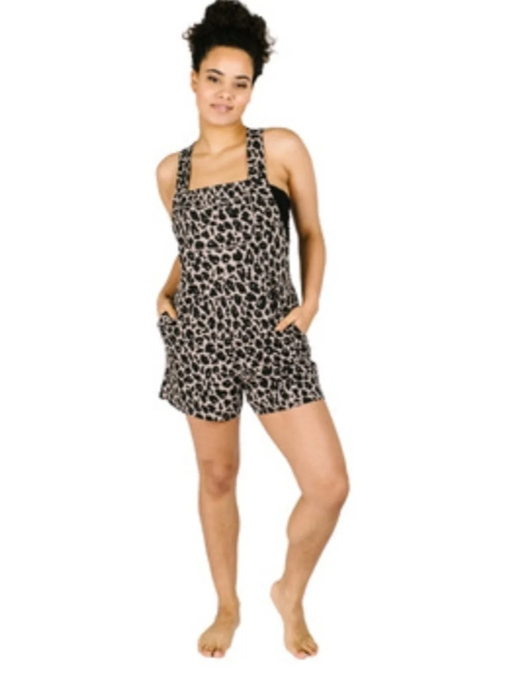 Smash + Tess Leopard Print Jumpsuit in Taupe and Black - Picture 2 of 3